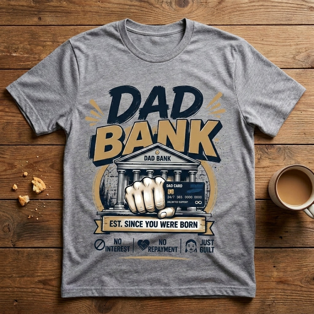 Dad Bank — Est. Since You Were Born. No Interest. No Repayment. Just Guilt.