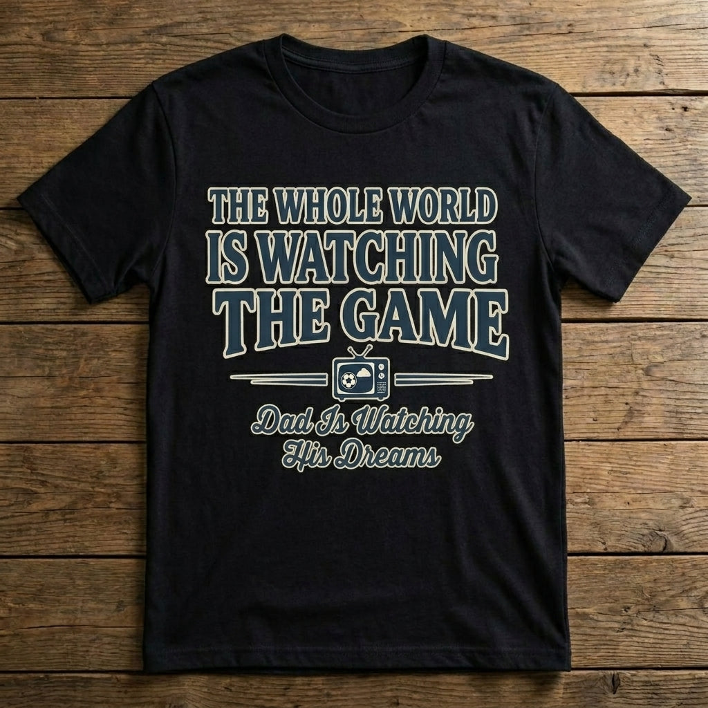 The Whole World Is Watching The Game. Dad Is Watching His Dreams