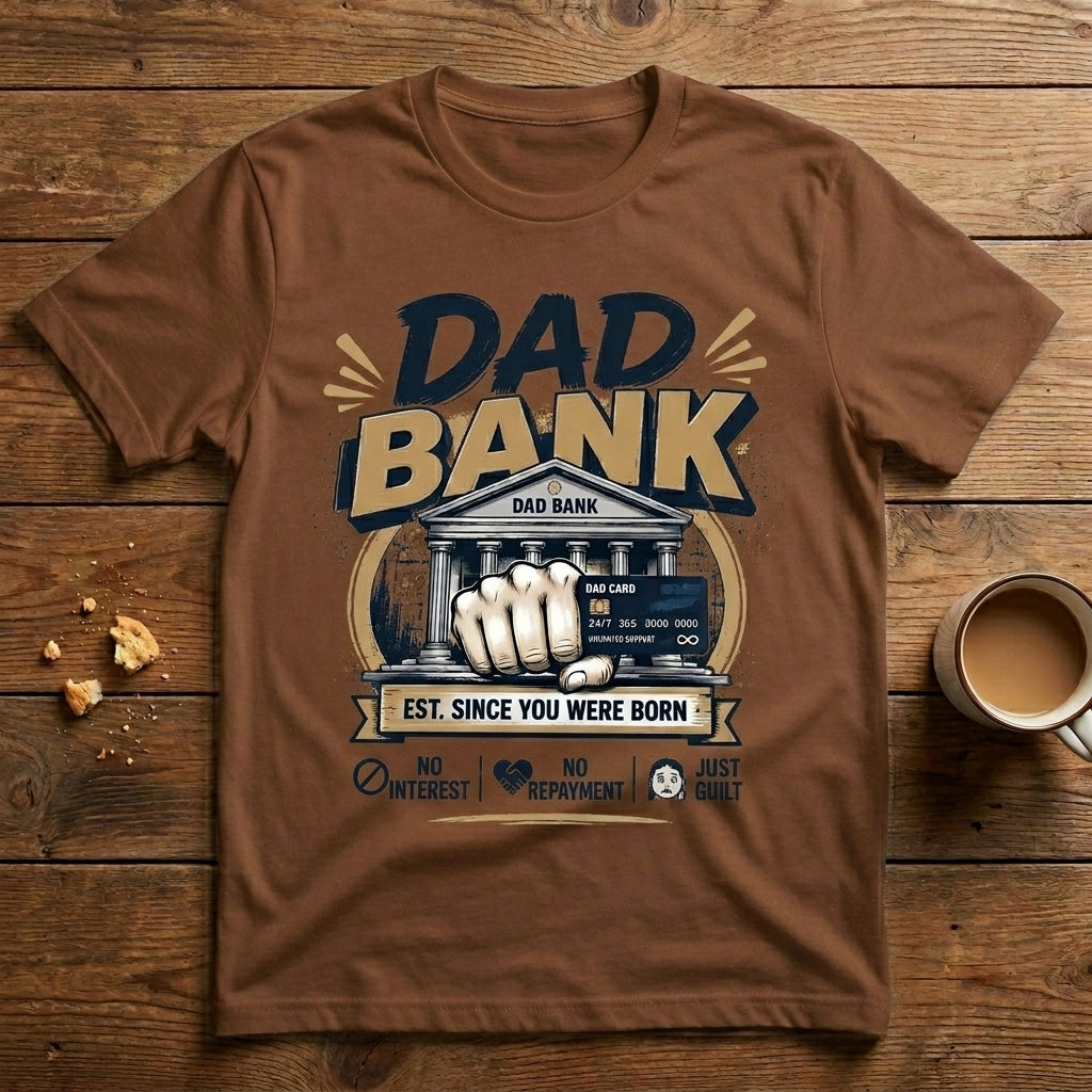 Dad Bank — Est. Since You Were Born. No Interest. No Repayment. Just Guilt.
